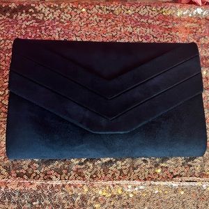 Navy Blue Suede Clutch!